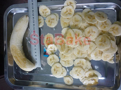 Banana slices rodajas de plátano